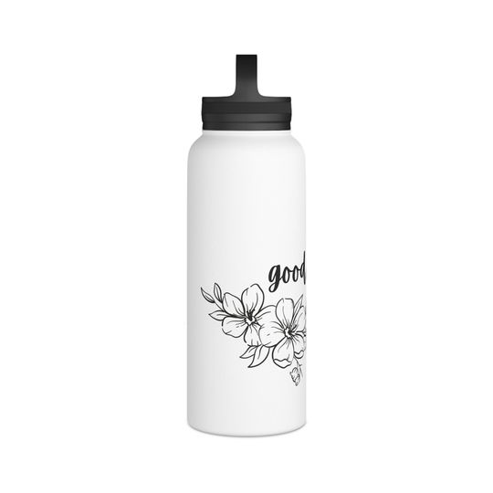 Good V Flowers Stainless Steel Water Bottle, Handle Lid
