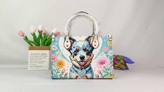 blue heeler Leather Bags, Dog Lover Gift