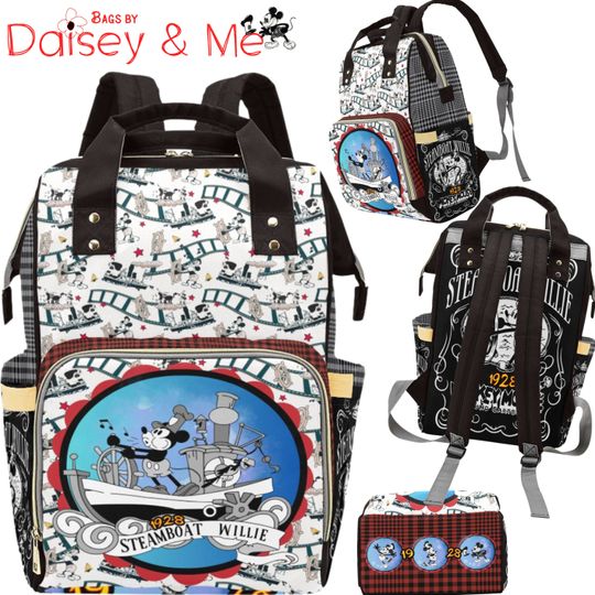 Mickey Steamboat Willie Diaper Bag Backpack