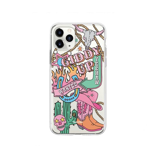 Giddy Up Cowgirl iPhone Case | Cowboy Boots, Cactus, Bull Skull, Horseshoe