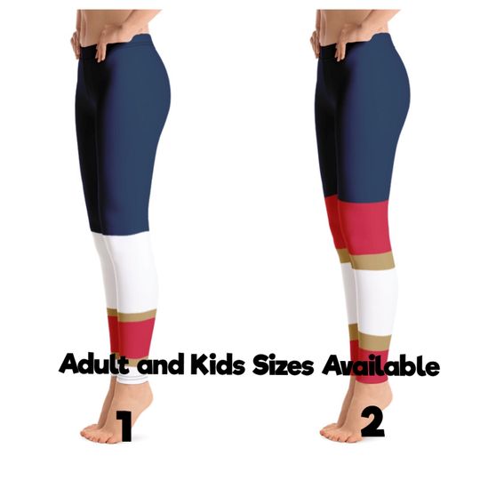 Florida Panthers Colored Hockey Team Leggings