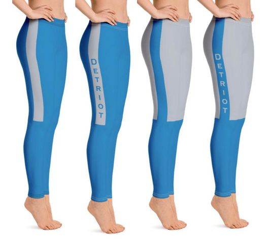 Detroit Lions Colored Football Leggings