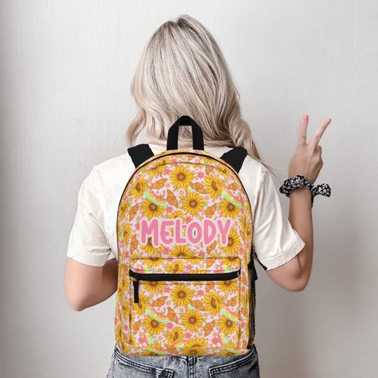 Personalized kids school backpack, personalized toddler backpack Floral, custom name backpack for adults, monogram backpack birthday gift