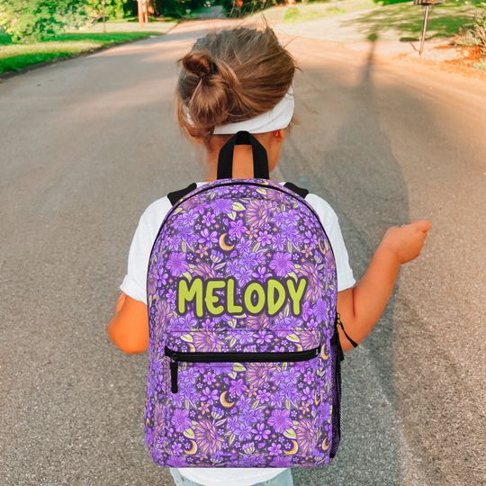 Personalized kids school backpack, personalized toddler backpack Floral, custom name backpack for adults, monogram backpack birthday gift
