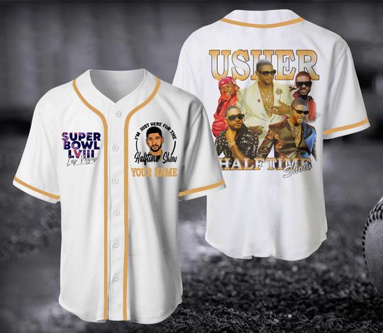 Vintage Bootleg USHER Rap Tee Jersey Shirt,DIY Hip-Hop Jersey Shirt