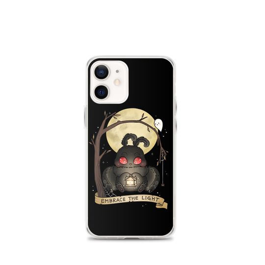 Embrace The Light iPhone Case Baby Mothman Phone Case 15 Pro Max 14 13 12 11 SE X XR XS Max Plus mini Cryptid Spooky Cute Halloween Gifts