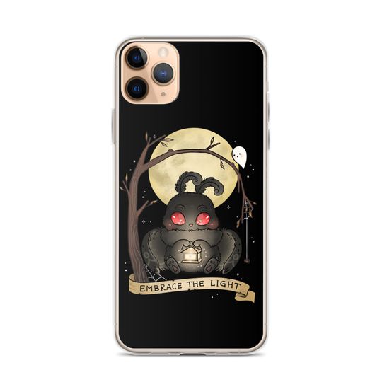 Embrace The Light iPhone Case Baby Mothman Phone Case 15 Pro Max 14 13 12 11 SE X XR XS Max Plus mini Cryptid Spooky Cute Halloween Gifts