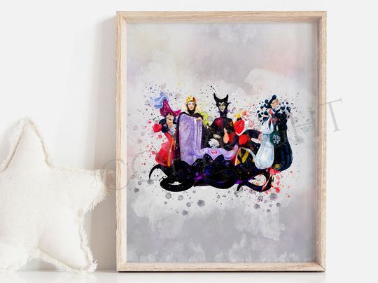 Villains Disney villains print Villains Poster