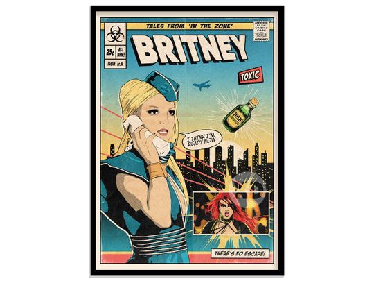 Britney Spears - Toxic Vintage Comic Cover Art Poster