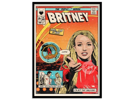Britney Spears - Oops! I Did It Again Vintage Comic Cover poster