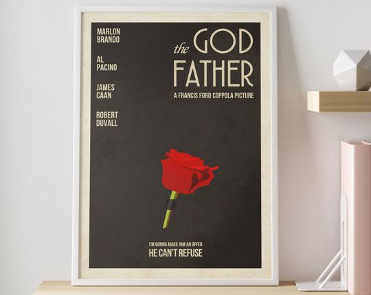 The Godfather movie poster | Minimalist vintage movie wall art print