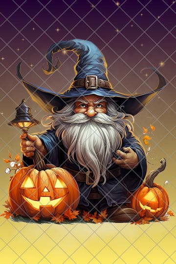 Halloween Garden Flag Design,  Wizard Flag Customizable Template for Sublimation
