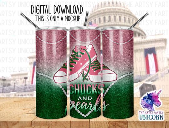 Pink Green Chucks Pearls Kamala Harris Inspired