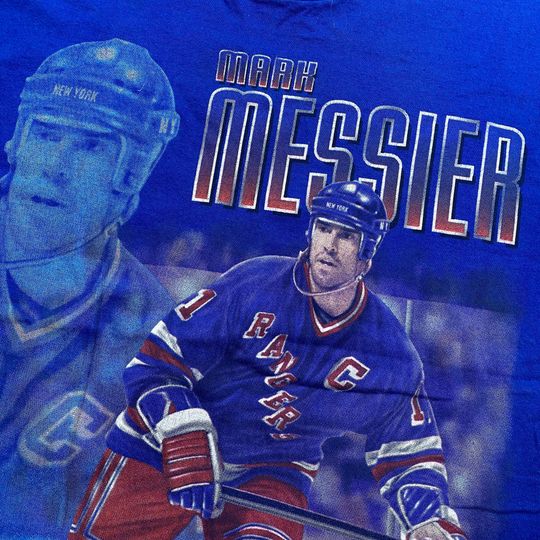 90s Mark Messier Rangers T-shirt Mens Large