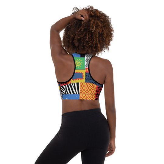 Lion King 90s Pattern Padded Low Impact Sports Bra