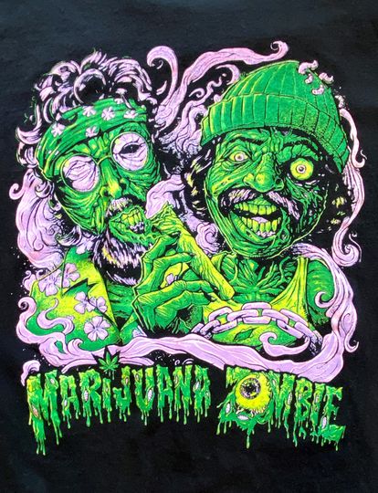 Marijuana Zombie Cheech & Chong Graphic T-shirt