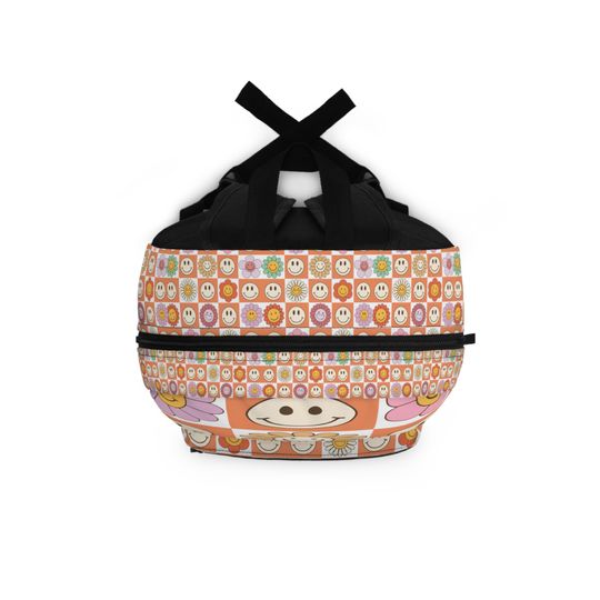 Personalized Backpack With Name, Custom Name Backpack, Retro Backpack, Smiley Face Backpack, Customized Gift, Backpack Back To School