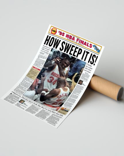 1995 Houston Rockets 'How Sweep Is It' NBA Champions UNFRAMED Poster
