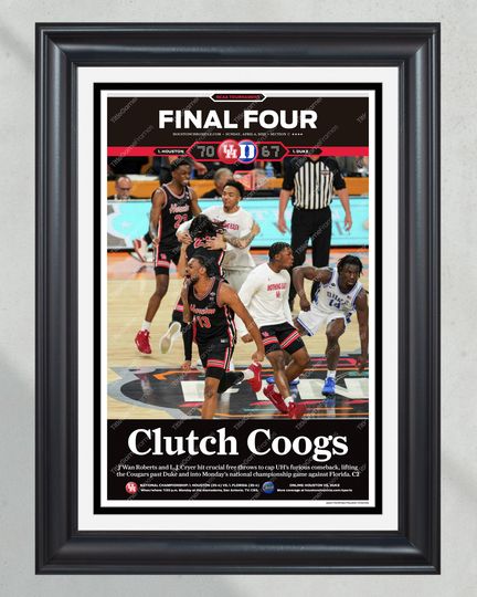 2025 Houston Cougars' Final Four Victory: "Clutch Coogs" UNFRAMED Poster