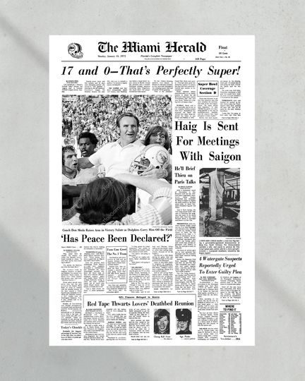 1973 Miami Dolphins Super Bowl VII Champions (NO FRAMED) Poster