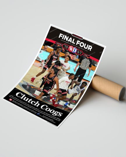 2025 Houston Cougars' Final Four Victory: "Clutch Coogs" UNFRAMED Poster