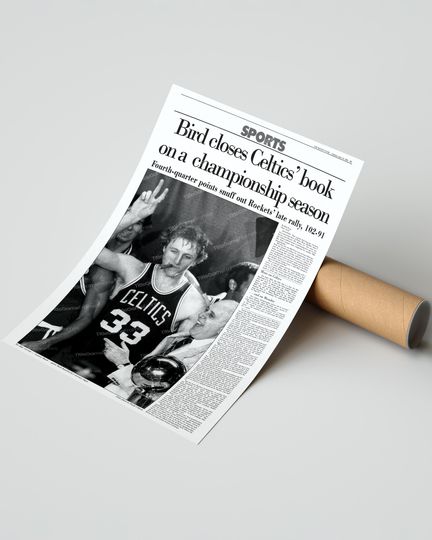 1981 Boston Celtics NBA Champion Framed Front Page Newspaper Print