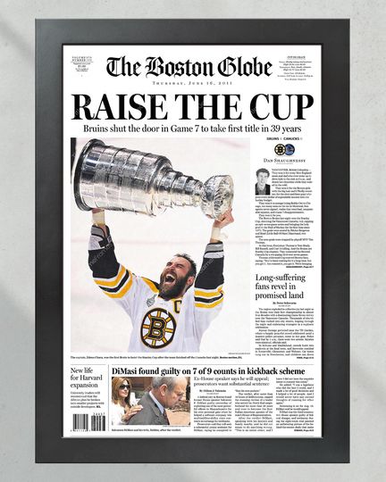 2011 Boston Bruins Stanley Cup Boston Globe (NO FRAMED) Poster