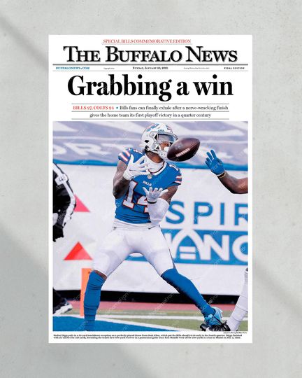 2021 Buffalo Bills Historic Playoff Victory "Grabbing a win" (NO Framed) Poster