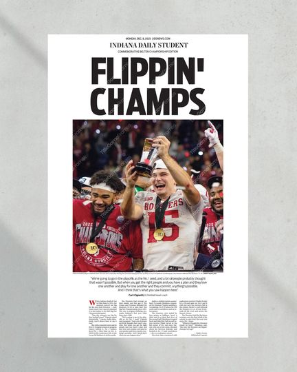 2025 Indiana Football Flippin Champs Big Ten Champions Poster