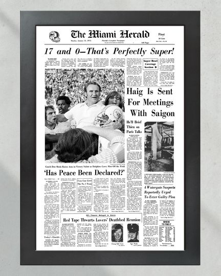 1973 Miami Dolphins Super Bowl VII Champions (NO FRAMED) Poster