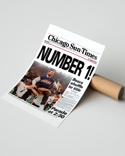 1986 Chicago Bears Super Bowl champions  (NO Framed) Poster