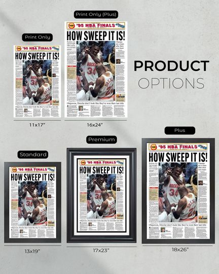 1995 Houston Rockets 'How Sweep Is It' NBA Champions UNFRAMED Poster