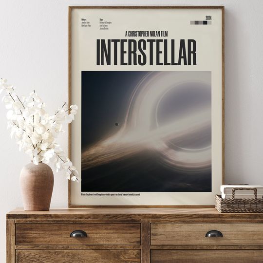 INTERSTELLAR Movie Poster Print, Modern illustration fan art film posters