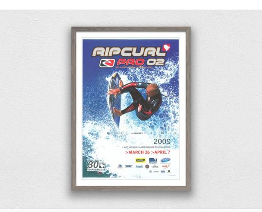 2002 RIP CURL PRO Bell's Beach Surfing Competition Print - Vintage Surfing Poster