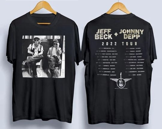 Jeff Beck and Johnny Depp 2022 Tour Shirt, North American Tour