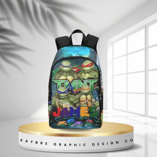 Ninja Turtle Personalized Kids Backpack, Custom Name Travel Backpack