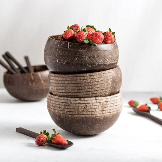 Natural Coconut Bowls & Spoons