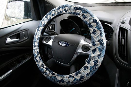 Great Wave Steering Wheel Cover, Japan Art Car Accessories