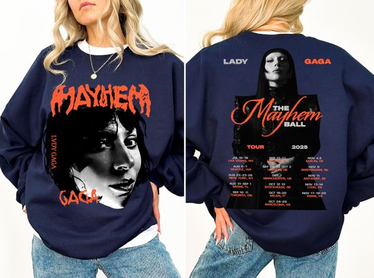 Ld ga The Mayhem Ball Tour 2025 Shirt, Ld ga Shirt, Gaga Fan Graphic Tee with Tour Dates, Ld ga Fan Merch, Pop Music Concert Tee