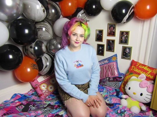 Michael Myers Cake Slices Halloween Embroidered Sweatshirt