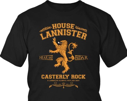 Game of Thrones "House Lannister" Shirt, House Lannister, Casterly Rock, Lannisport, Game of Thrones