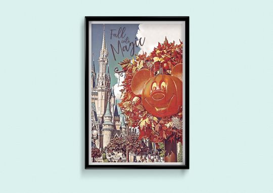 Disney Halloween, Retro Poster Print, Main Street Poster