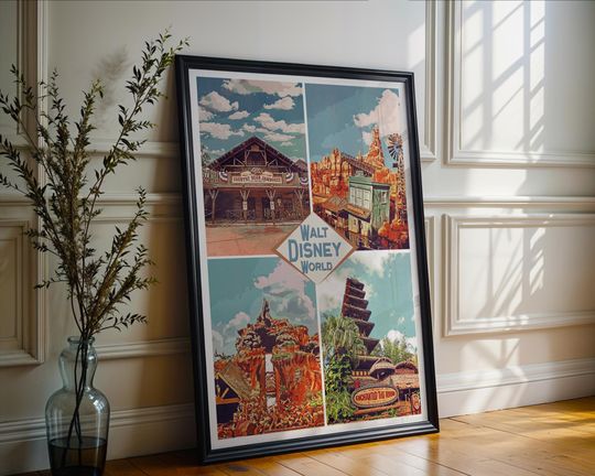 Retro Magic Kingdom Posters | Disney Poster | Home Decor | Gift | Cartoon Poster