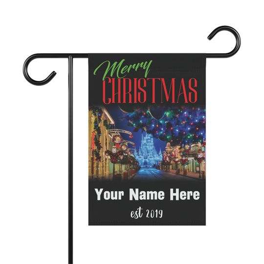 Disney Christmas Castle Inspired Garden Flag - Custom