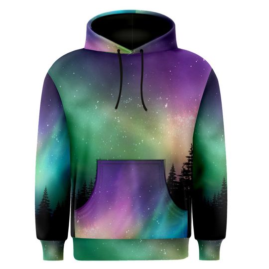 Aurora borealis Multicolored northern lights 3D Hoodie