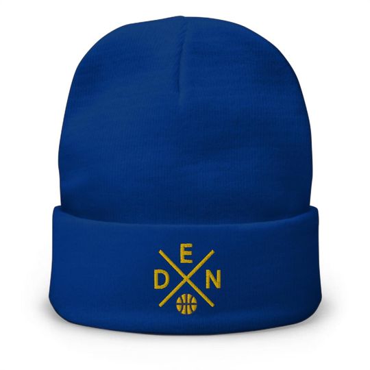 Denver Basketball Retro DEN Cross Winter Beanie Cap Hat