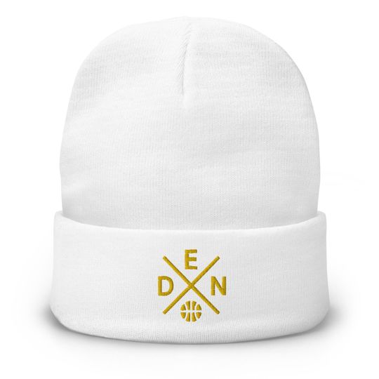 Denver Basketball Retro DEN Cross Winter Beanie Cap Hat