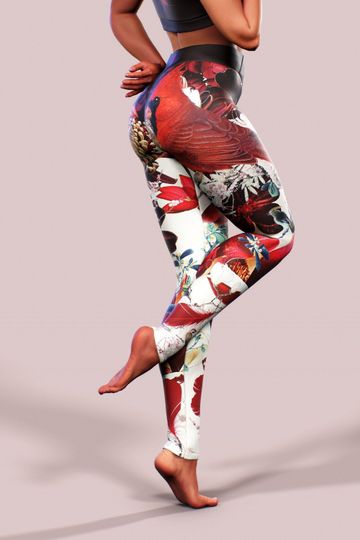 Fire Bird Leggings Feather Printed Yoga
