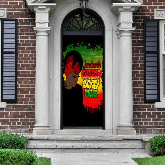 Queen 1865 Door Cover - Juneteenth Decorations - African American Decor - Freedom Day - 1865 Juneteenth Decor