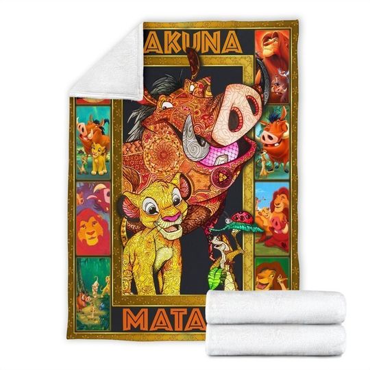 Hakuna Matata Lion King Sherpa Fleece Blanket